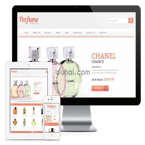 易优香水外贸企业响应式英文网站模板【编号797】