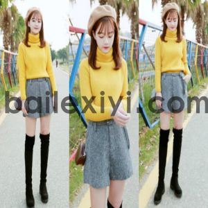 秋冬毛衣搭配长靴，小个子也能穿出大长腿