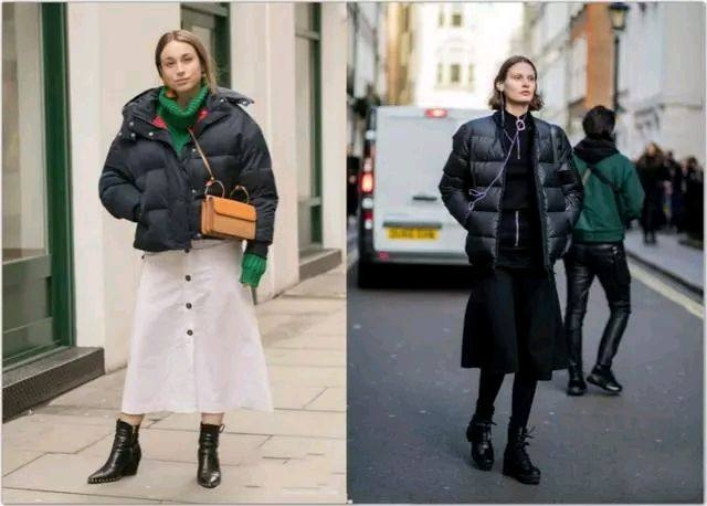 秋冬羽绒服穿搭示范，这个冬天美丽不"冻人(图2)