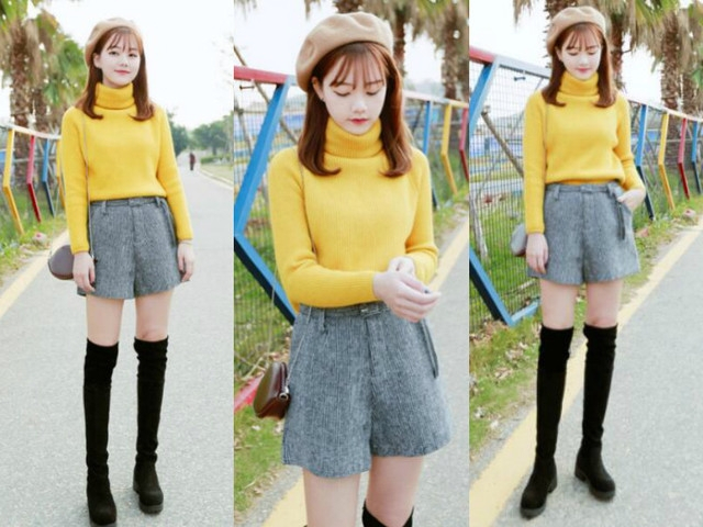 秋冬毛衣搭配长靴，小个子也能穿出大长腿(图1)