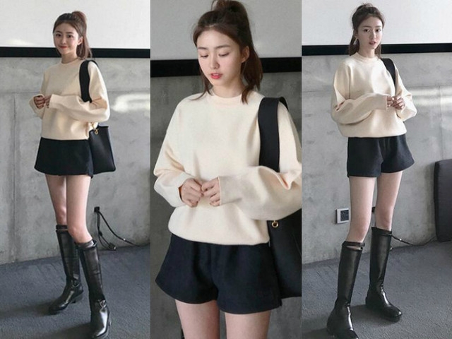 秋冬毛衣搭配长靴，小个子也能穿出大长腿(图5)