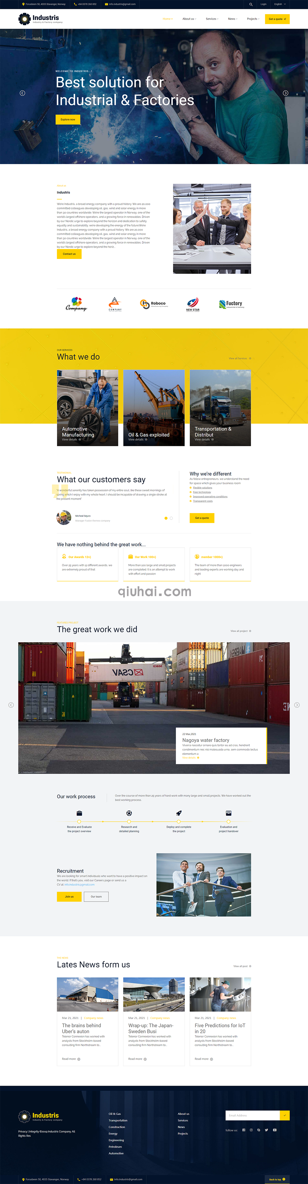 易优自适应外贸英文机械设备类展示型网站模板(图1)